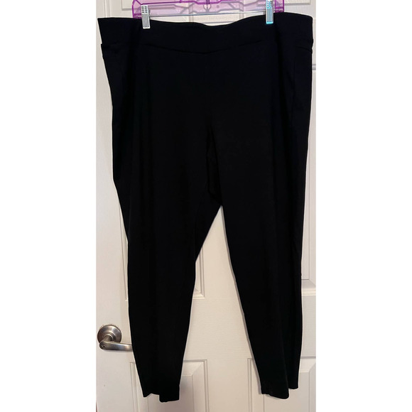 Lane Bryant Women's Black Pants Back of Legs Ties Up Size 22/24 26" Inseam x 20" - Picture 1 of 5